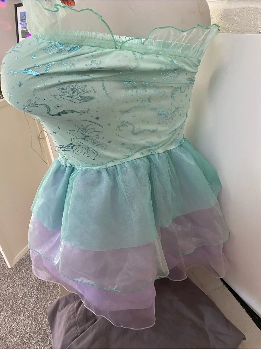 Disney Mint Green and Lilac Sequin Fairy Costume Dress